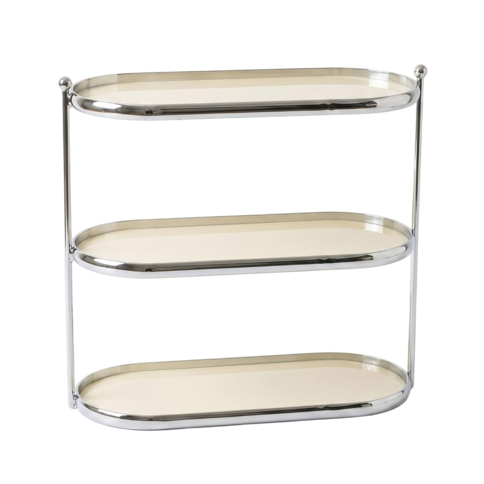 Estante de Almacenamiento de Dos Niveles Organizador de Cosméticos Joyas Maquillaje Perfumes Estantería Acrílica con Estructura Metálica Resistente, Beige, Style to 3