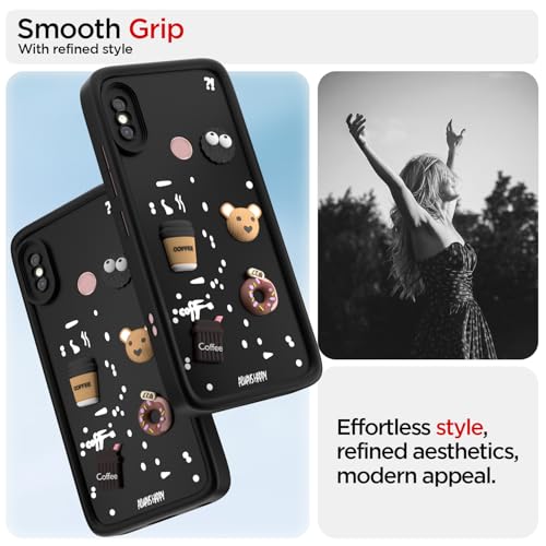 Image of Pikkme Back Cover for Redmi Note 5 Pro | Cute Fun Cartoon 3D Bear Silicone Full Body Protection Bumper Cover (Black) | Cute