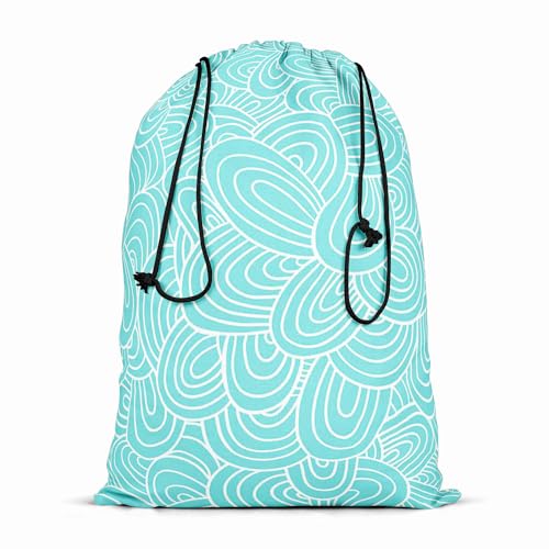 Image of ArtzFolio Hand-Drawn Waves D2 | Reusable Sack Bag | Bag for Gym, Storage, Vegetable & Travel