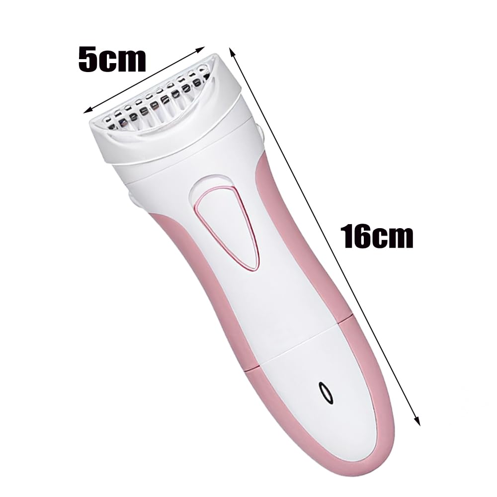 Electric Lady Shaver, Dual Blade Rechargeable, Wet & Dry Operation, White and Pink, for Body Hair Removal 2