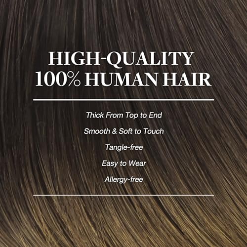 Image of GOO GOO Clip in Hair Extensions Real Human Hair, Remy Human Hair Extensions Clip ins for Women, Natural Human Hair, 18inch 120g 7Pcs, 1D /2C /4E Chocolate Dip Color Melt