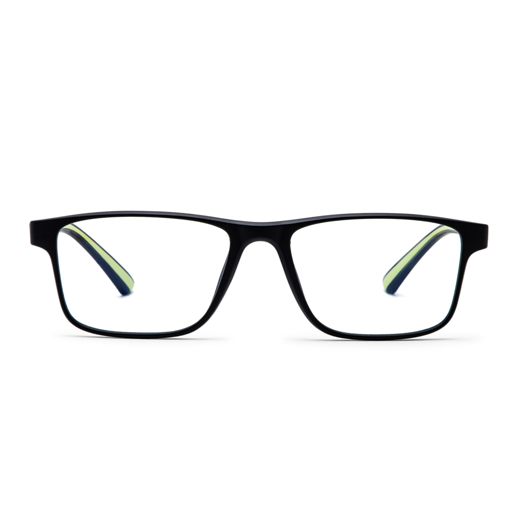 Intellilens | Zero Power Blue Cut Computer Glasses | Anti Glare, Lightweight & Blocks Harmful Rays | UV Protection Specs | For Men & Women | Black & Green | Square | Medium (B0BDMLNM8J) Amazon Price History, Amazon Price Tracker
