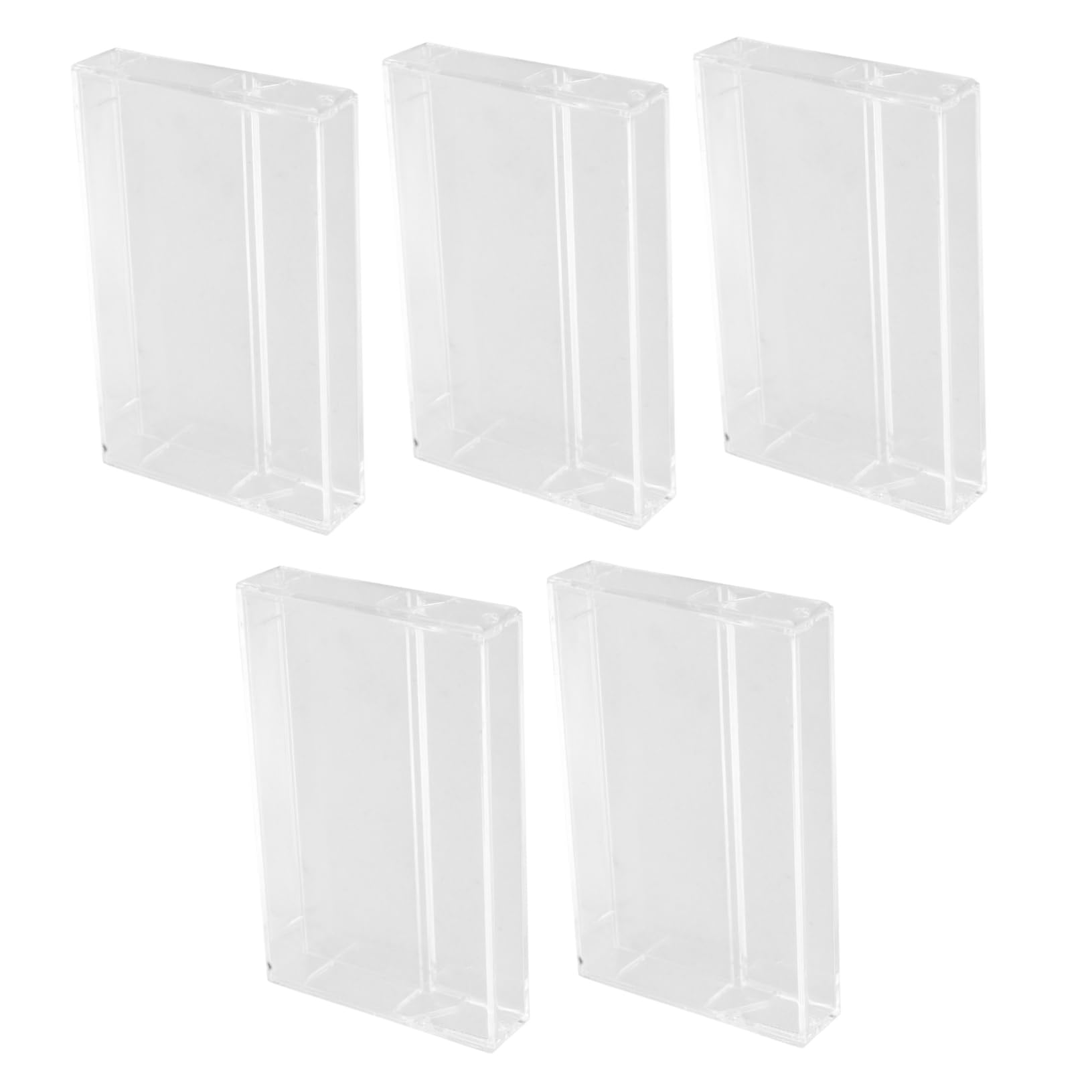 KICHOUSE 5pcs Retro Cassette Tape Storage Holder Plastic Cases for Music Tapes Box for Collectors and Convenient Compact Organizer for Audio Cassette