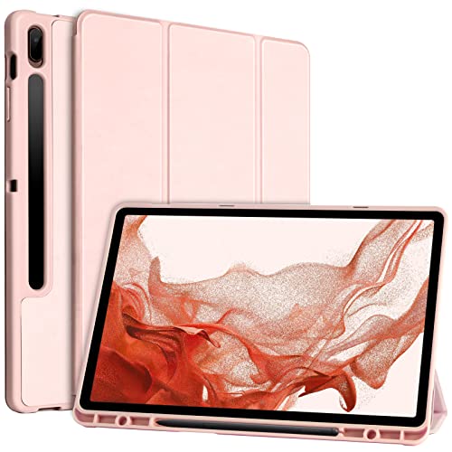 Funda para Samsung Galaxy Tab S8+/S7 FE/S7+ 12.4',Funda Protectora para Galaxy Tab S8+ 2022/S7 FE 2021/Tab S7 Plus 2020 de 12.4', con Soporte para el Lápiz y Múltiples ángulos de Visión (Rosa)