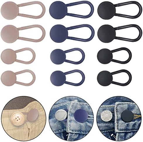 18Pcs Button Extenders for Jeans, Flexible Button Waist Extenders for Pants, Flex Button Pant Extender for Pants Men and Women’s Pants, Shorts, Skirts(3 Colors,28L and 24L)