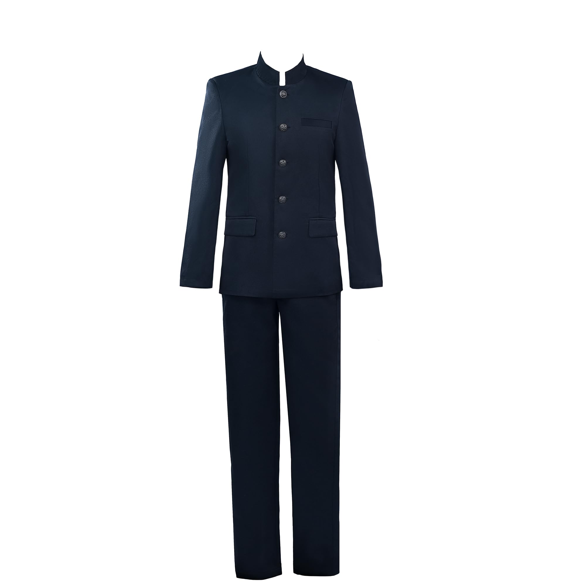 SBluuCosplay US Men Size Japanese High School Uniform Cosplay Costume Black Jacket and Pants (Small)
