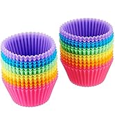 Amazonベーシック ベーキングカップ シリコン 24個入り マルチカラー 再利用可能