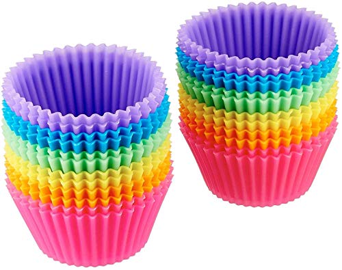 AmazonBasics Reusable Silicone Baking Cups Muffin and Cupcake Pack of 24