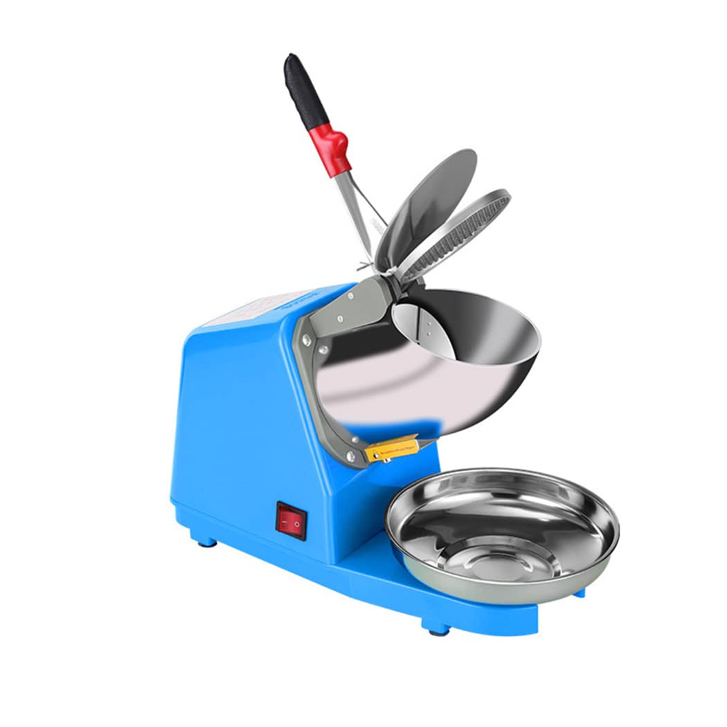 Ecoodisk Electric Ice Crusher Ice and Snow Cone Manufacturer Double Stainless Steel Blade Razor Commercial Household (Crush Ice Capacity: 85kg/hr),A