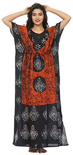 Image of Cotton Kaftan Dress Maxi Long Tunic Batik One Size