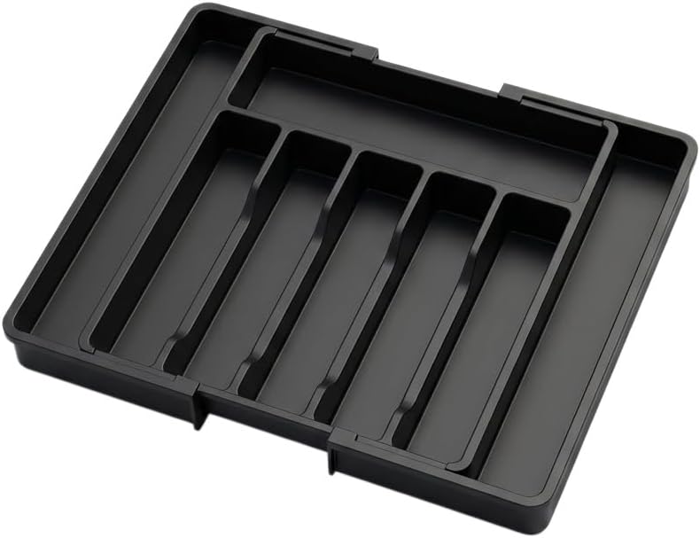 lets Itgoffer Expandable Silverware Drawer Organizer, 8 Deep Compartments Utensil Cutlery Tray, Adjustable Kitchen Drawer Divider Holder for Flatware Knife Spoon Fork