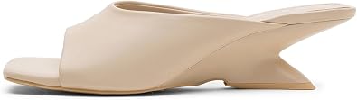 Vepose Womens Heeled Sandals, Comfortable Cute 2 Inch Sculptural Low Chunky Block Heels, Sexy Square Open Toe Slip on Sandals for Wedding Prom Party Elegantes Sandalias, 6112