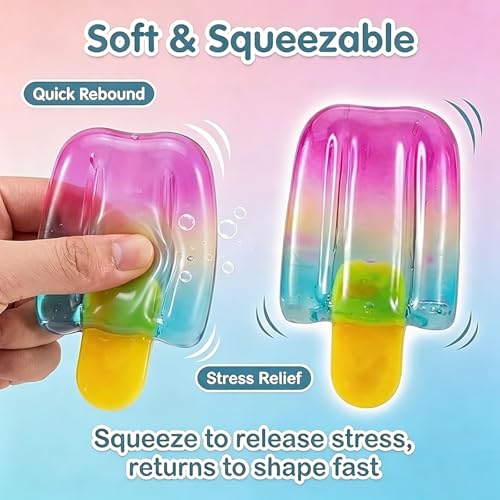 Ice Cream Squishy Stress Relief Toy, Slow Rising Soft Squeeze Fidget, Sensory Anxiety Relief Desk Toy, Cute Summer Party Favor Gift for Adults, Hand Therapy & Focus Aid — view 2