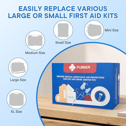 Image of PUMIER First Aid Kit Refill Supplies - 324 Pieces Emergency Medical Bag First Aid Supplies - 50-Person First Aid Kit for Home, Car, Businesses, School, Office, Restaurant, Worksite