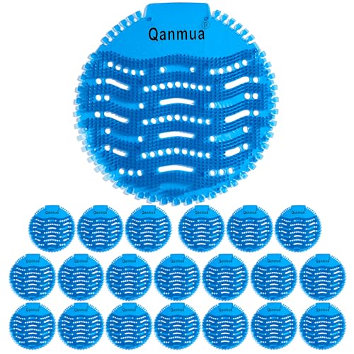 Qanmua 20 Piezas Urinario Pantallas, Urinario Desodorante Mat, Urinario Pantalla para Hoteles Oficinas Restaurantes y Escuelas Anti-spray y Anti-olor Azul