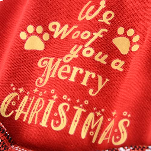 Christmas Dog Pajamas, Winter Warm Cute Holiday Theme Dog Onesie Jumpsuit Stretchy Doggie Sweater Puppy Clothes Outift Xmas Tiny Pet Pjs For Small Dogs Cat Apparel (Plaid Dress, Small) #TOP2