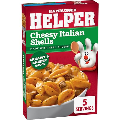 Hamburger Helper Cheesy Italian Shells Pasta Meal (6.1 oz - 12 Pack) No Artificial Flavors, Ready in 3 Easy Steps, Quick Meals for Midweek Dinners, Busy Evenings & Families On-the-Go