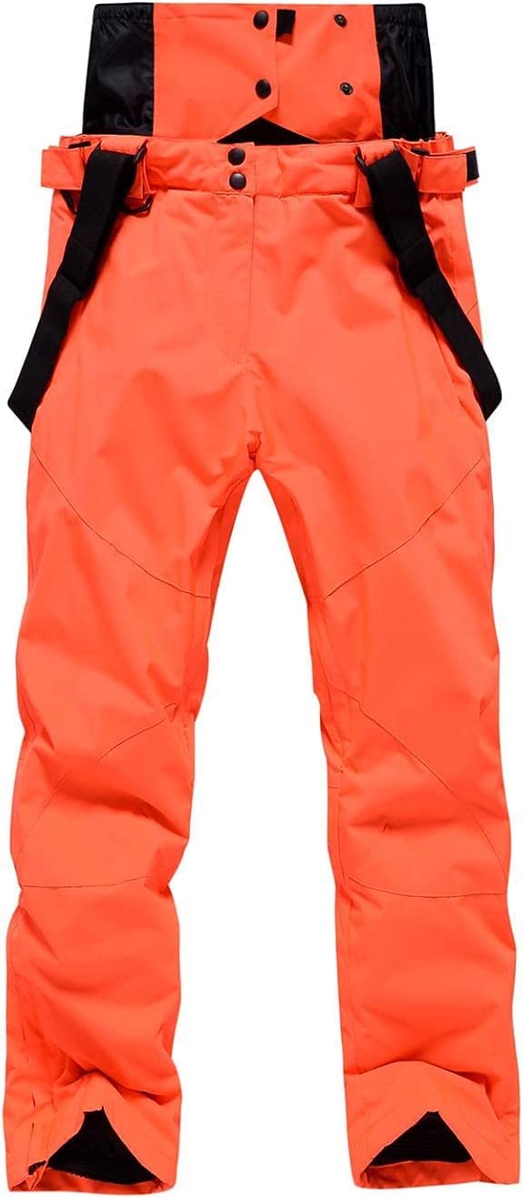 HOTIAN Herren Schneeanzug, Herren Ski Jacke und Hosen Set,Winter Warme Schnee Skifahren Sätze,für Wandern Klettern Isoliertes Snowboarden redwhite+orange XL