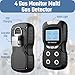 Sooguard Portable 4 Gas Detector, 4 in 1 Multi Gas Monitor Tester，H2S,O2,CO and EX Rechargeable LCD Display Gas Sniffer Alarm，Gas Clip Sound Light Shock Alarm (Black)