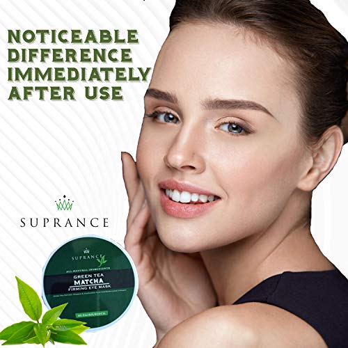 Suprance Green Tea Matcha Eye Mask Under Eye Patches Treatment For Dark Circles, Eye Bags, Puffiness - Anti-Wrinkle With Hyaluronic Acid And Collagen - 30 Pairs/60 Pcs. #TOP4