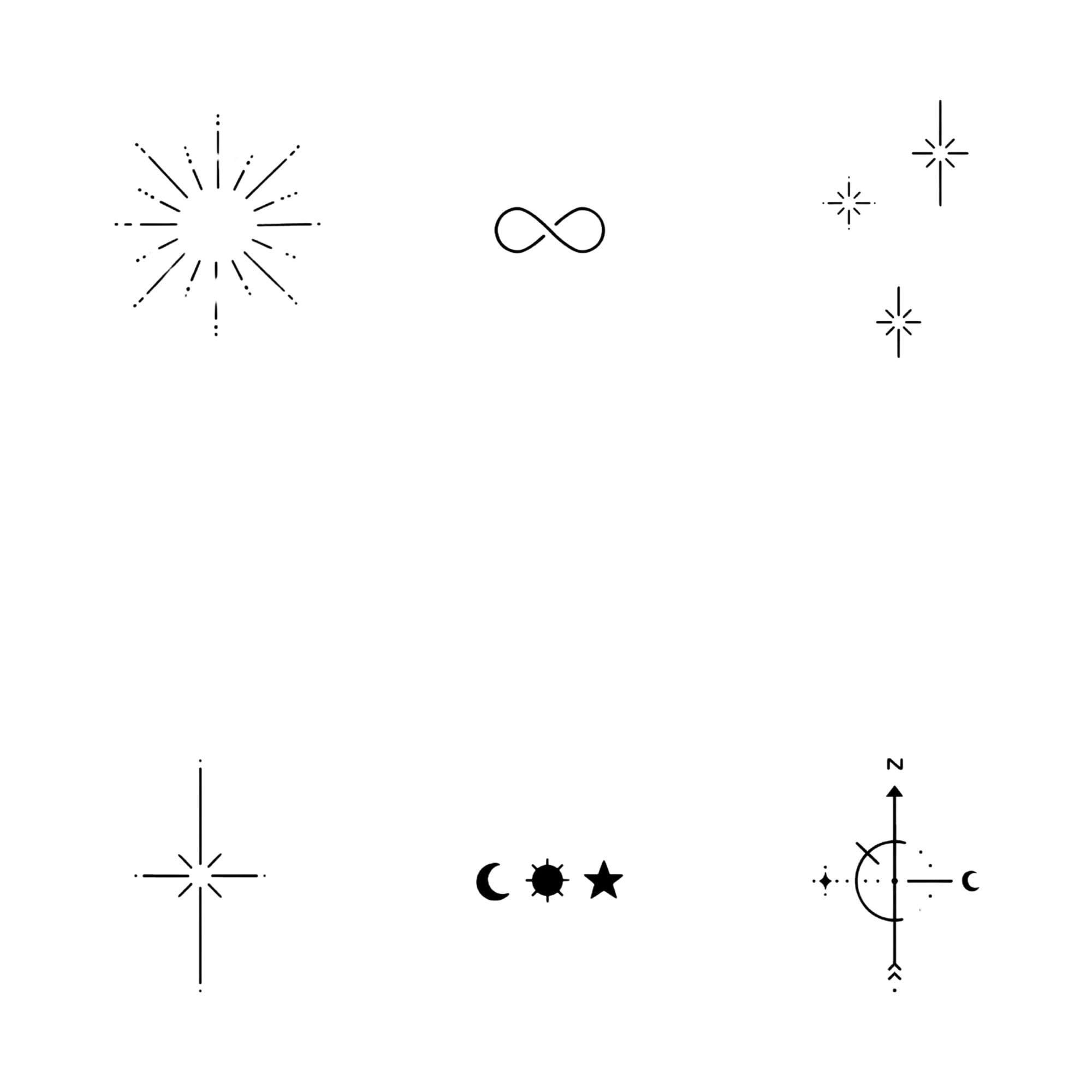 Inkster Tattoo - Set de tatuajes astrológicos | 6 tatuajes temporales con certificación cosmética europea - el original | impermeable + vegano