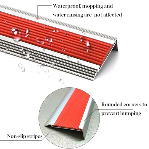 Protector antideslizante de aluminio para escaleras con tira autoadhesiva resistente 6