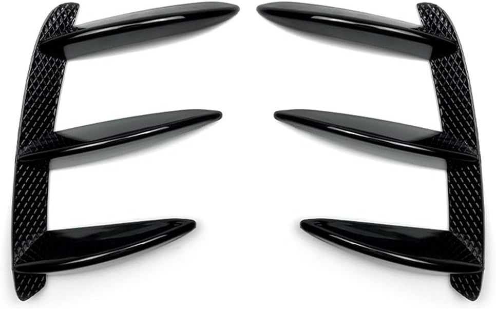Sleek Design Car Rear Bumper Canards for Mercedes For W176 Vehicles Vent Spoilers Pair (Glossy Black)