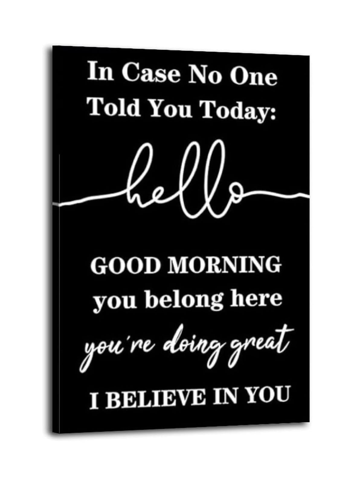RNUMLIGH In Case No One Told You Today - Motivational Quote Poster, Uplifting Wall-Art for Office, Bedroom, Classroom Encouragement(Framed,12X18inch(30X45cm))