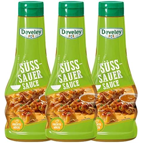 DEVELEY 3er Saucen Bundle, 3*250ml, Süßsauer Sauce, Squeeze-Flasche, Dip Cover