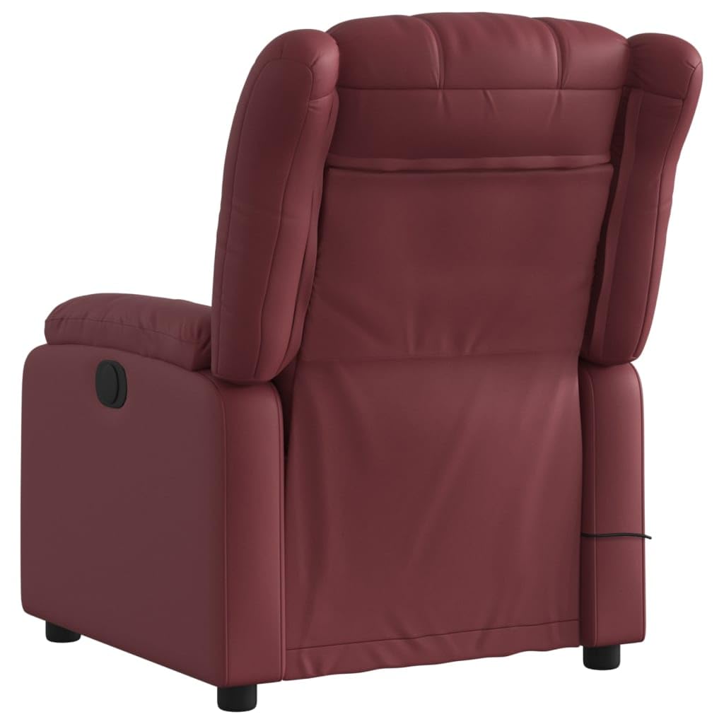 Gecheer Poltrona Massaggiante Reclinabile Rosso Vino in Similpelle,Poltrona,Relax,Reclinabile,da TV,da Lettura,Poltrona da TV,Poltrona Relax,Comoda,Poltrona Reclinabile,P373571