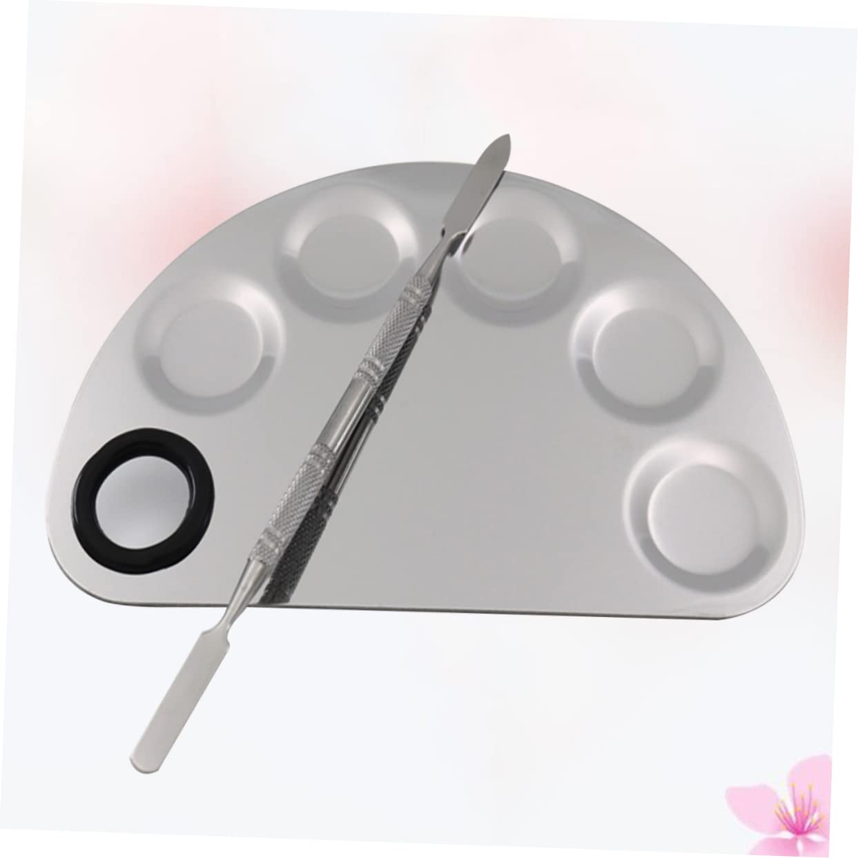 DOITOOL Artists Palette Semicircle Painting Mixing Tray Stainless Steel Watercolor Palette Lid Compact for Travel