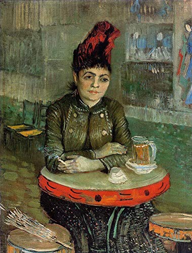 Tableau Van Gogh Femme au café Tambourin fait main pour remplacer les affiches sans âme par de l'art