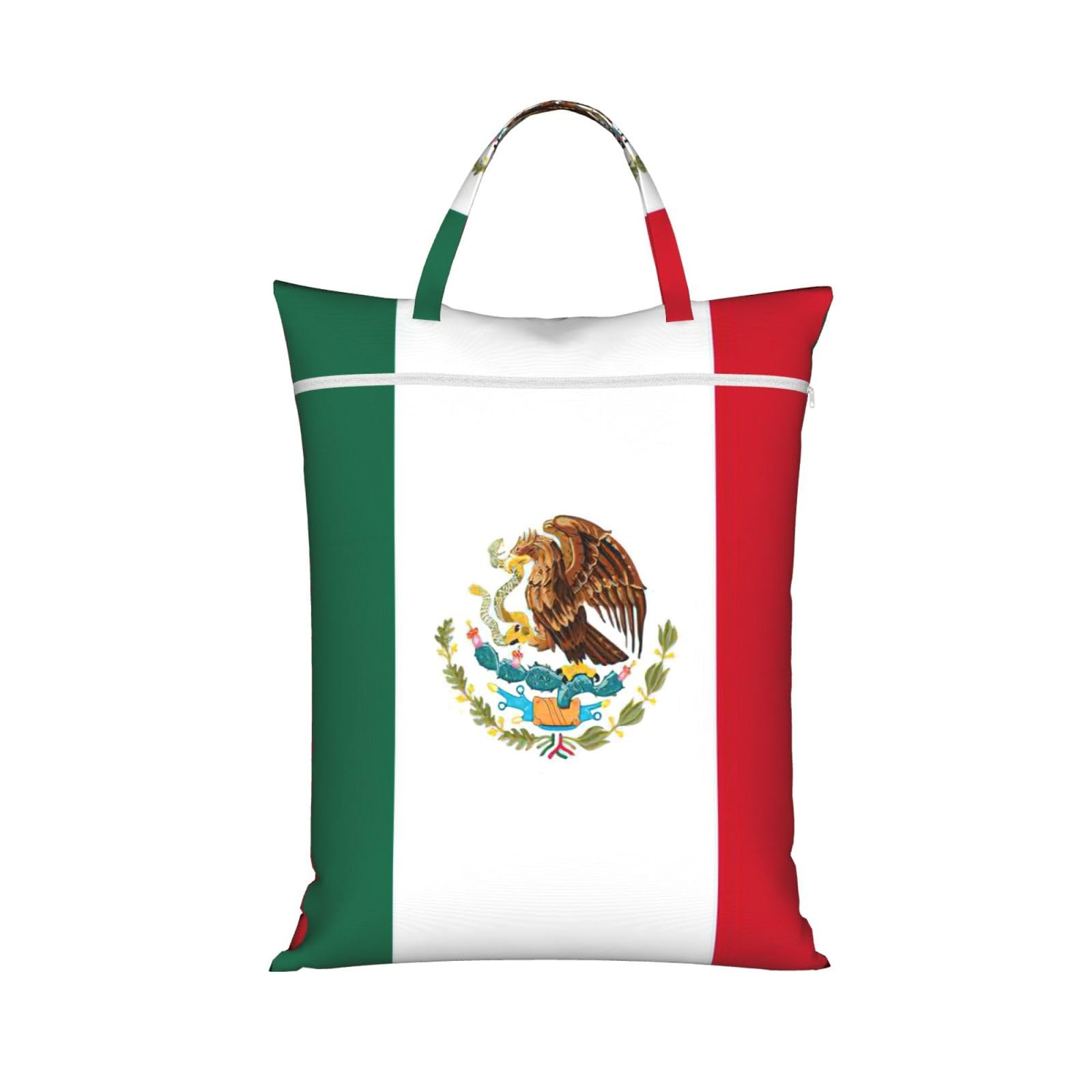 Pphgut 1 Pc Flag Of Mexico Print Travel Laundry Bag Portable Dirt Clothes Bags Daily Hiking Camping Vacation