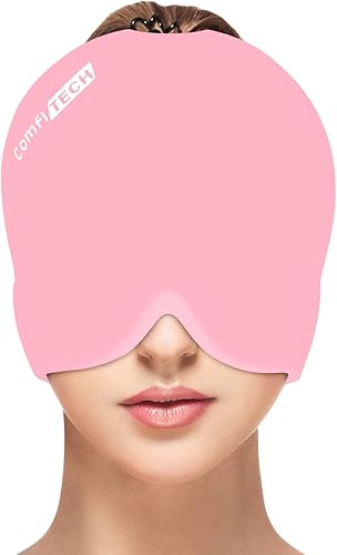Miniatura 7 de ComfiTECH Sombrero de gel de enfriamiento para cabeza grande, compresa fría para cabeza (morado grande)