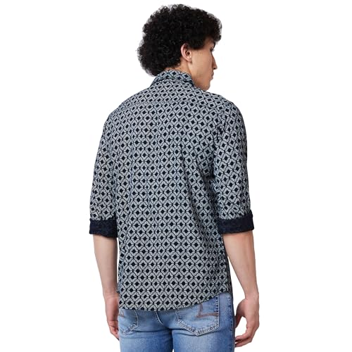 Image of Spykar Men's Regular Fit N /A Full Sleeve Printed Casual Shirts