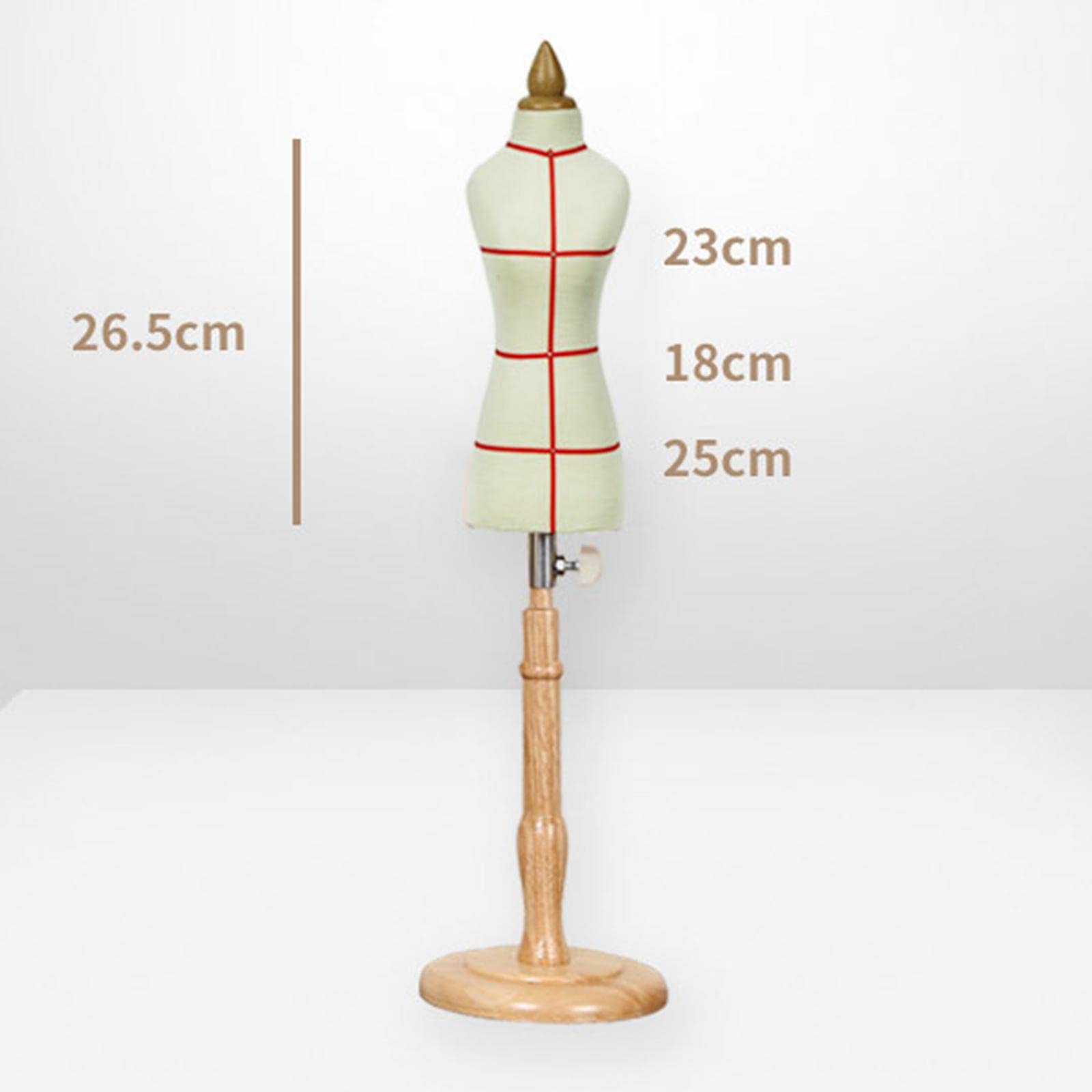 Almencla Mannequin Stand Mini Büstenaufsatz Damen Körper Form mit Baumwollüberzug Und Holzfuß für Schmuckanzeige Näharbeiten Und Puppenkleider für Kinder Heimd , G