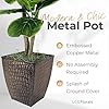 LCG Florals 3.2ft Artificial Fiddle Leaf Fig Tree - Real Wood Trunk, Preassembled, No Maintenance Indoor Faux Plant in Copper Metal Pot - Living Room, Home & Office Decor #2