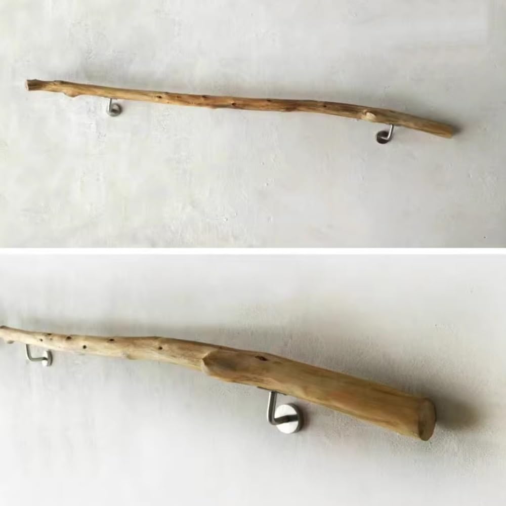 60 cm – 150 cm – antypoślizgowe drewniane poręcze schodowe dla bezpieczeństwa w domu, na strychu i korytarzu, stabilność schodów (opcja 80