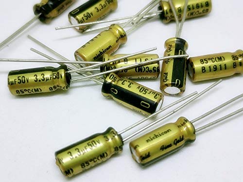 12PCS 3.3uF 50V Nichicon FG (Fine Gold) Audio Grade, 85 Degree high Temperature Capacitor 5x11 mm for high-end Audio