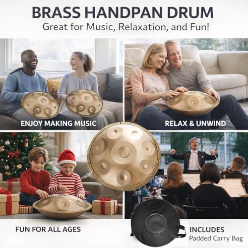 Handpan de 10 Notas 432Hz 22 Pulgadas D Minor Kurd Acero miniatura 7