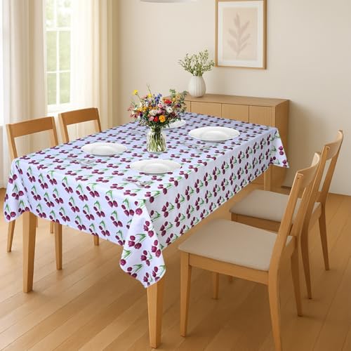 Image of Wings Star 2-4 Seater PVC Table Cover; Anti Slip; 40x60 Inches; 4 Seater Center Table Cover, Purple Tulips