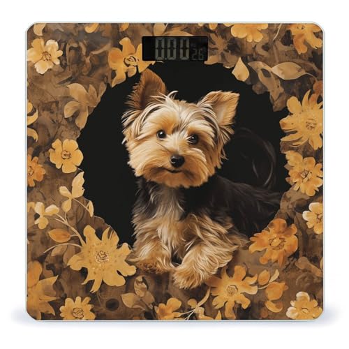 Báscula digital para baño con diseño de Terrier Yorkshire miniatura 1