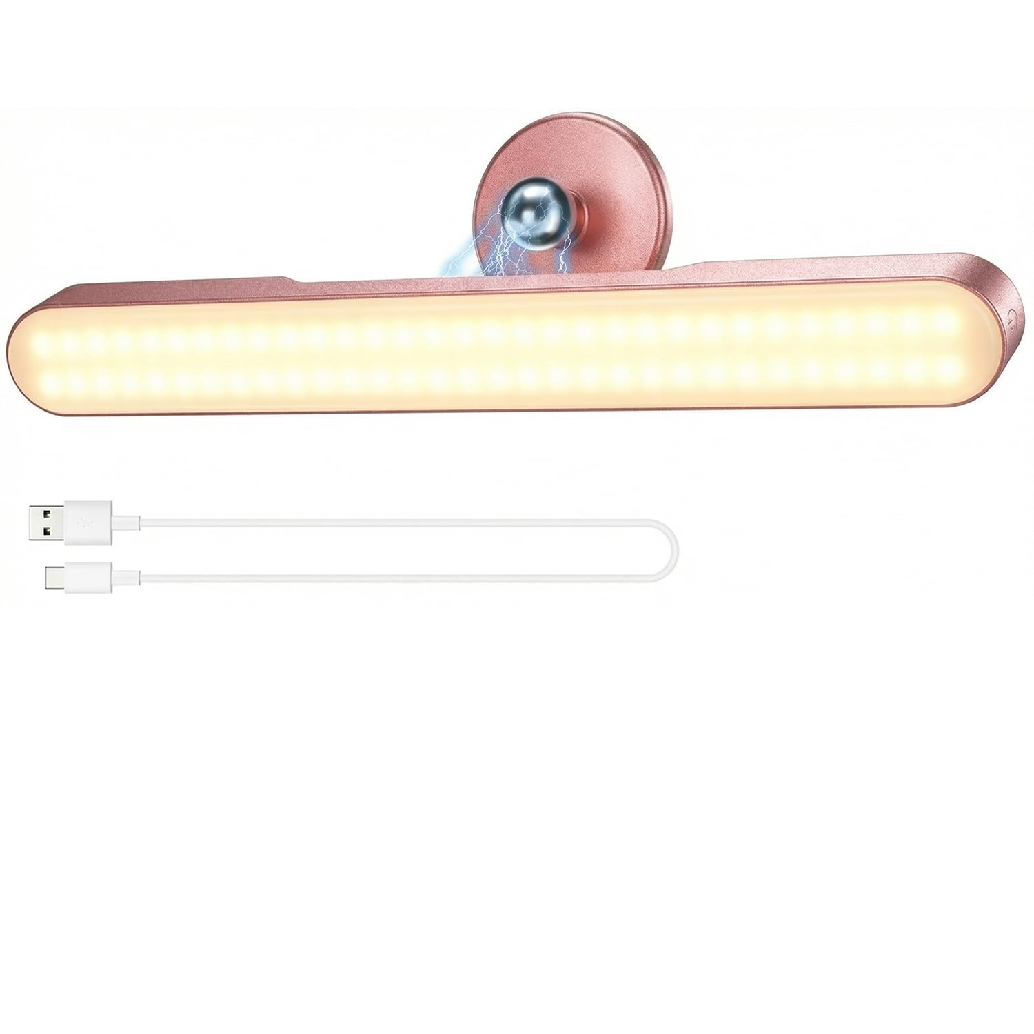Rinfency LED schminktisch beleuchtung, Dimmbar Make up Licht für Schminktisch Lampe, 4000mAH Wiederaufladbar Spiegel Beleuchtung Ohne Kabel, Tragbare Abnehmbare 360°Drehung Spiegellampe Badezimmer