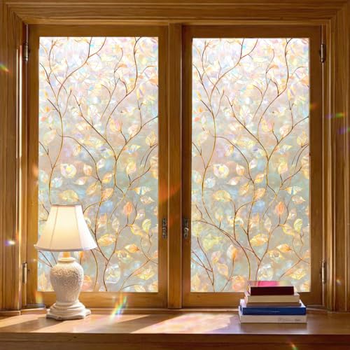 Film de ventana decorativo con diseño hoja de otoño 39x17.5 pulg miniatura 3