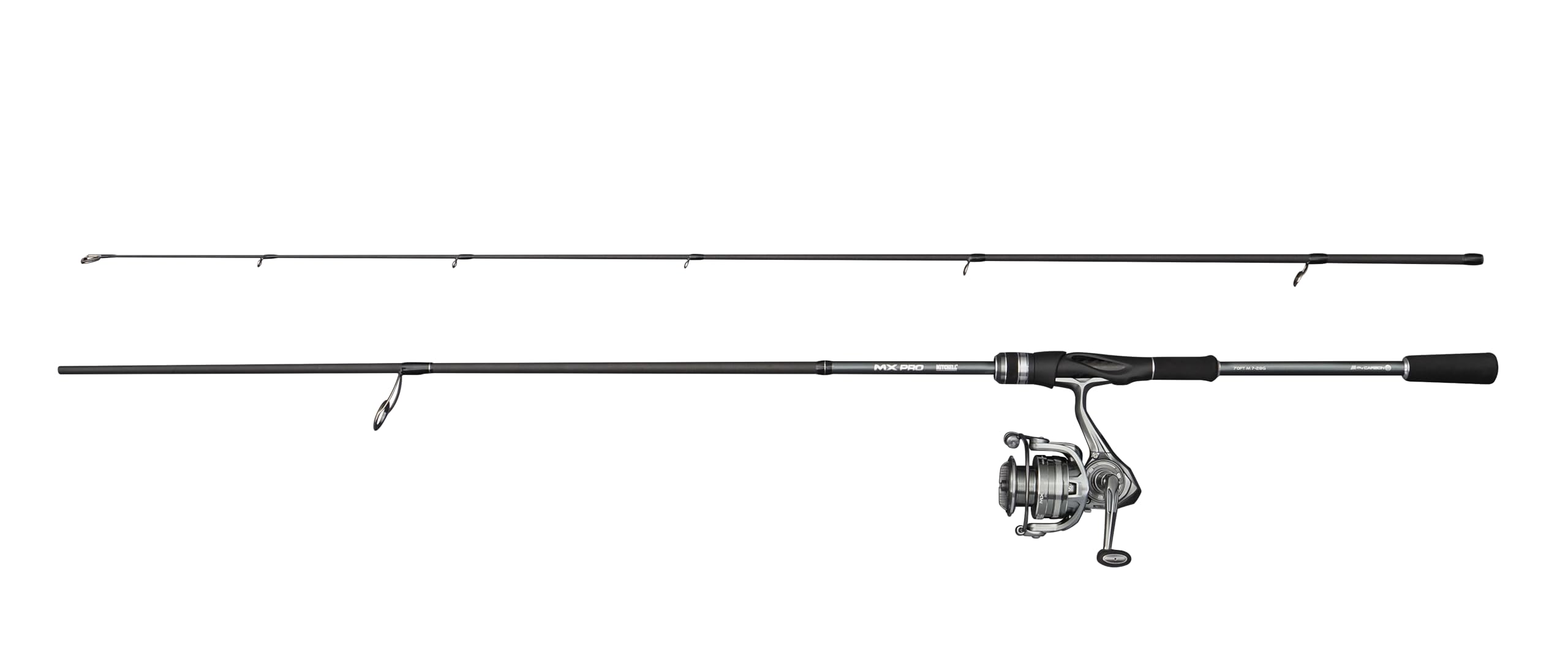 Mitchell MX Pro Ensemble de pêche au Lancer | Ensemble Canne et Moulinet pour la pêche au prédateur et en Eau Douce | Canne en Carbone 24T à Action Rapide | Poids Moyen-léger, 2,13 m, 2000