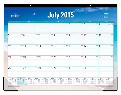 Blue Sky 2015-2016 Academic Year Desk Pad Calendar, Endless Summer Collection, Case Bound, 22 x 17 Inches (17215-W)