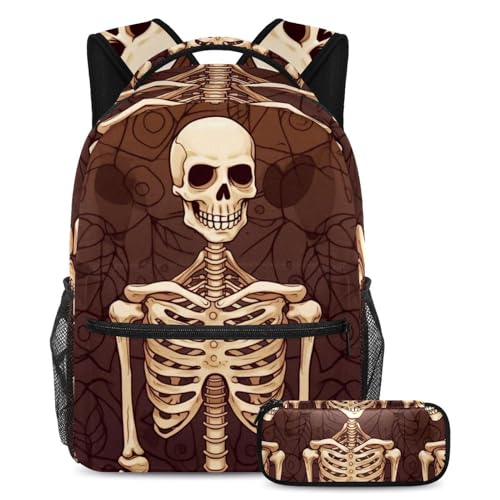 Sac à dos rétro marron tête de mort le cadeau de rentrée scolaire idéal