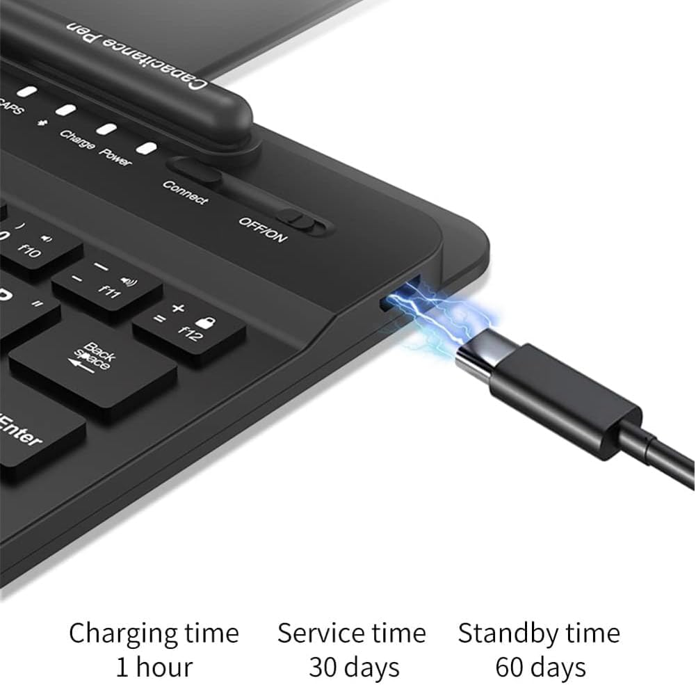 Galaxy Z Fold 6 klawiatura i stojak z myszką kompatybilna z Samsung Galaxy Z Fold 6 5G zestaw klawiatury i myszy Bluetooth z długopisem + stojak na biurko na telefon (czarny)