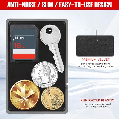 Minimalist Wallet Coin Tray for Men, Removable Coin & Key Holder for Slim Wallet, Additional Mini Accessory Tray for Metal Wallet (Plastic Coin Tray with Velvet Lining)3