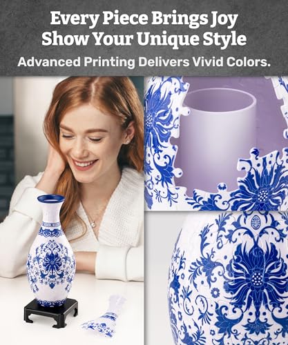 image for Pintoo 3D Puzzle Vase Unique Flower Vase Made by 160 Curved Plastic Pu